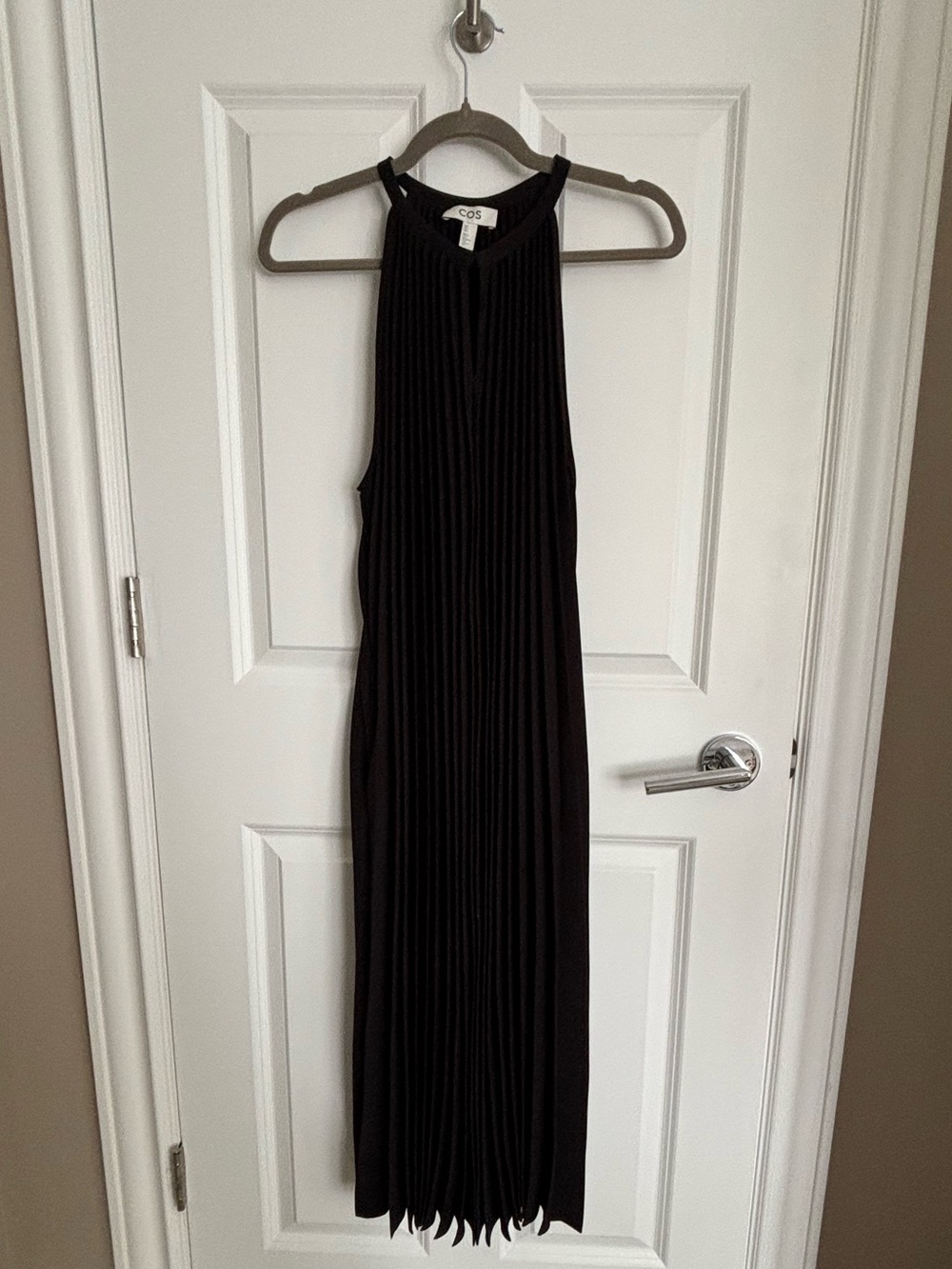 COS long pleated maxi dress